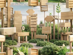 Eco-friendly signage materials showcasing sustainable printing practices