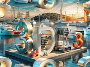 3D printer creating signs for boat and yacht clubs in a marina setting